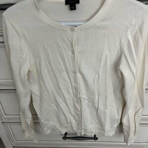 Ann Taylor Factory Ivory Knit Cardigan